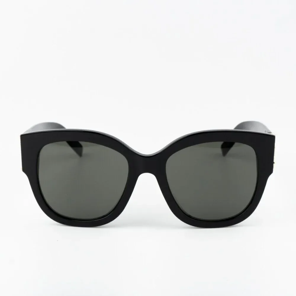 NEW Saint Laurent  SLM95/F 001 Black Grey Oversized Cat Eye Women Sunglasses